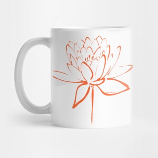 Orange Lotus Calligraphy Mug